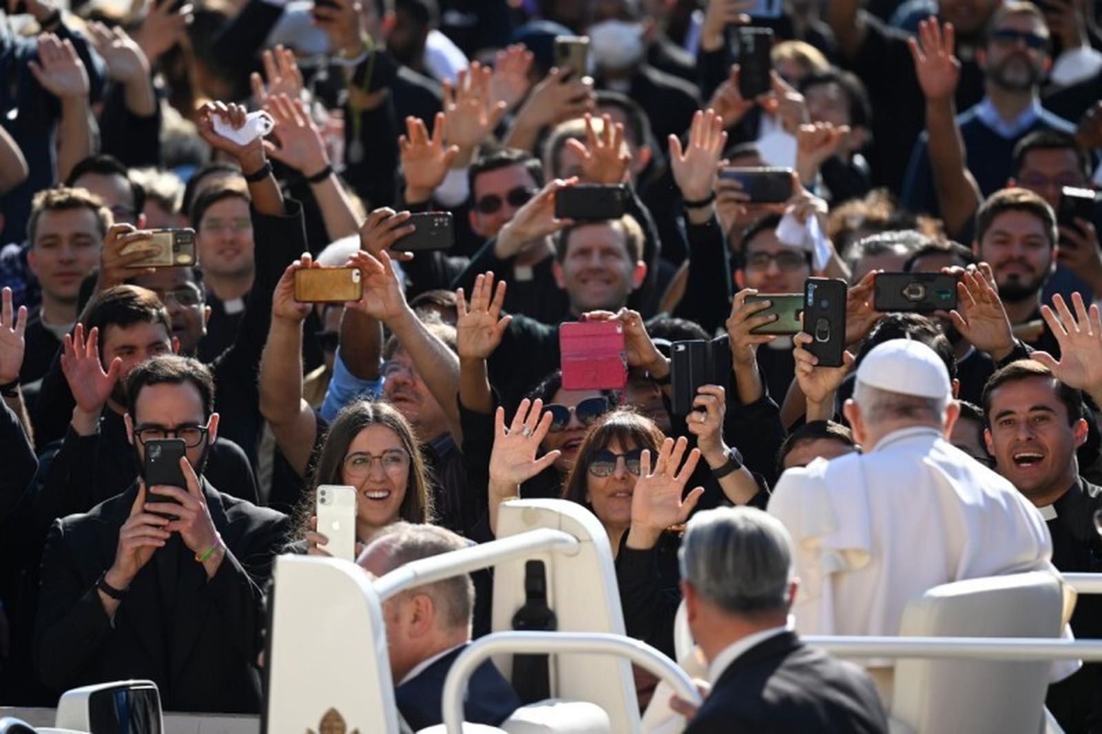 El Papa, durante la audiencia