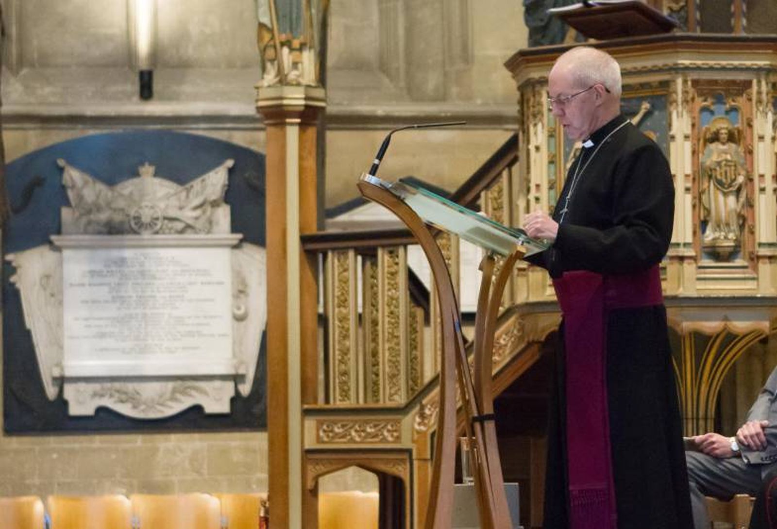 Justin Welby, durante su charla