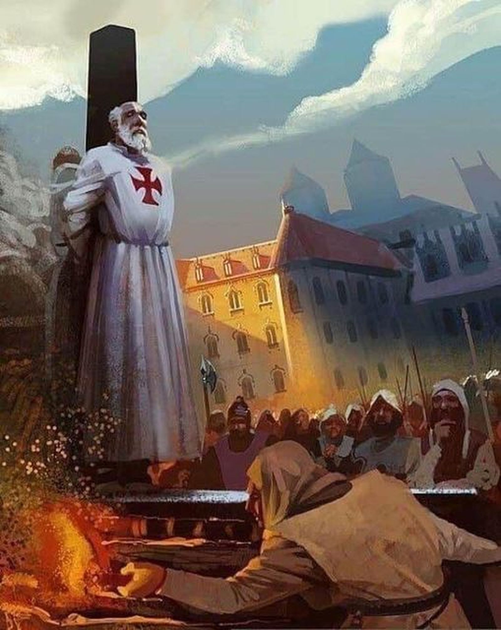 Jacques de Molay, quemado vivo en la hoguera