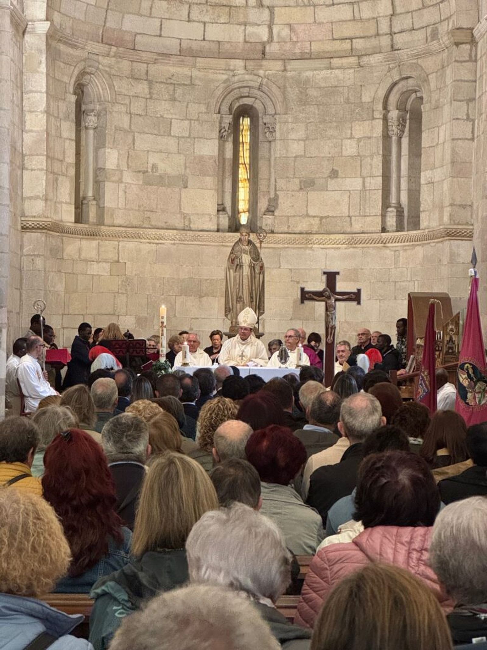 Elizalde, durante la misa de hoy