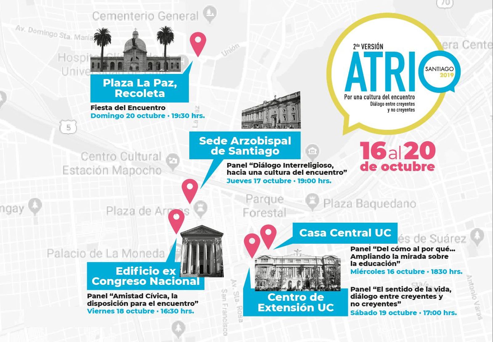 Mapa de lugares del encuentro