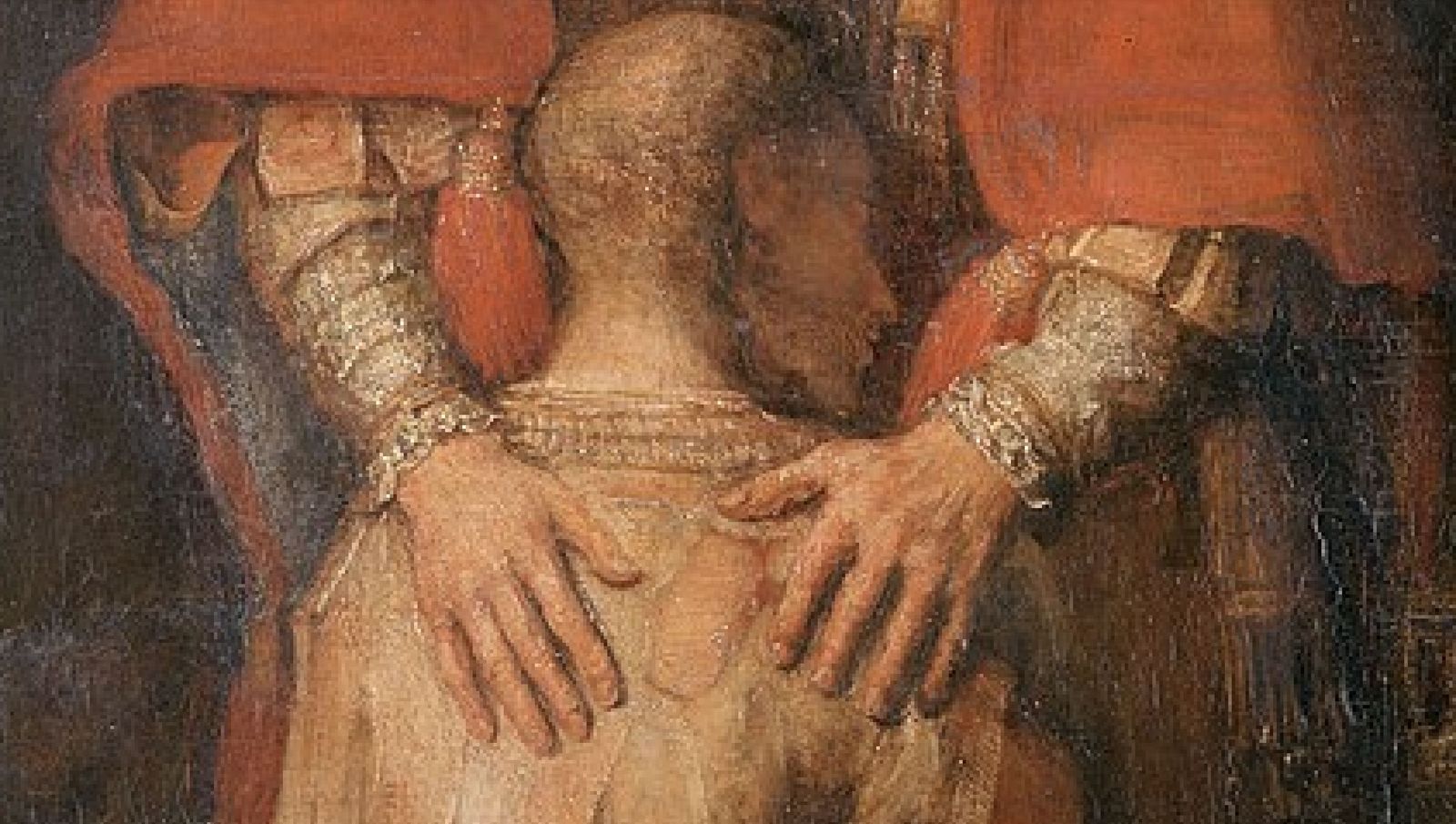El abrazo del padre, detalle del cuadro de Rembrandt 'El regreso del hijo pródigo'