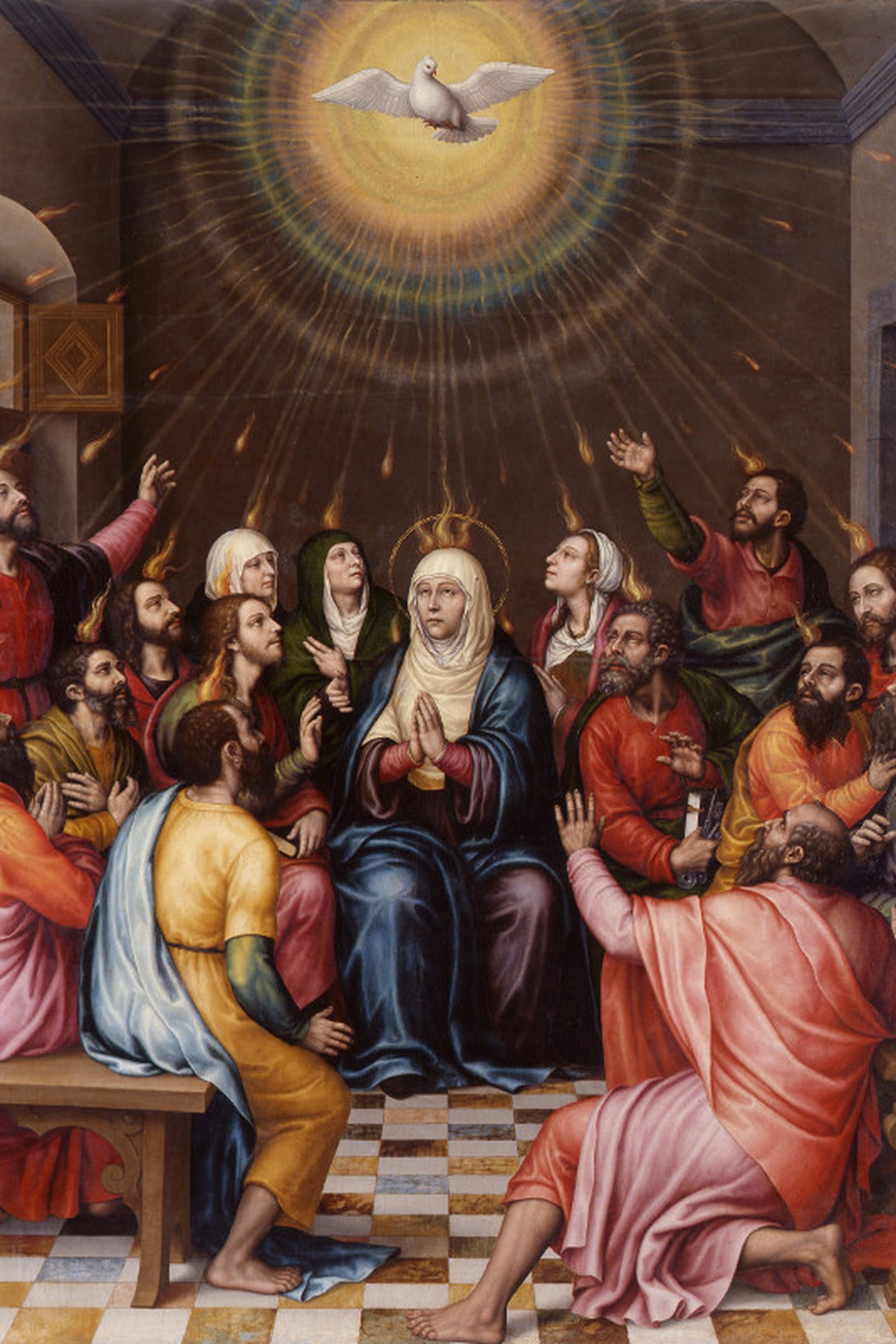 Juan de Flandes. Pentecostés (1514 y 1519). Museo del Pardo. Dominio Público. pg