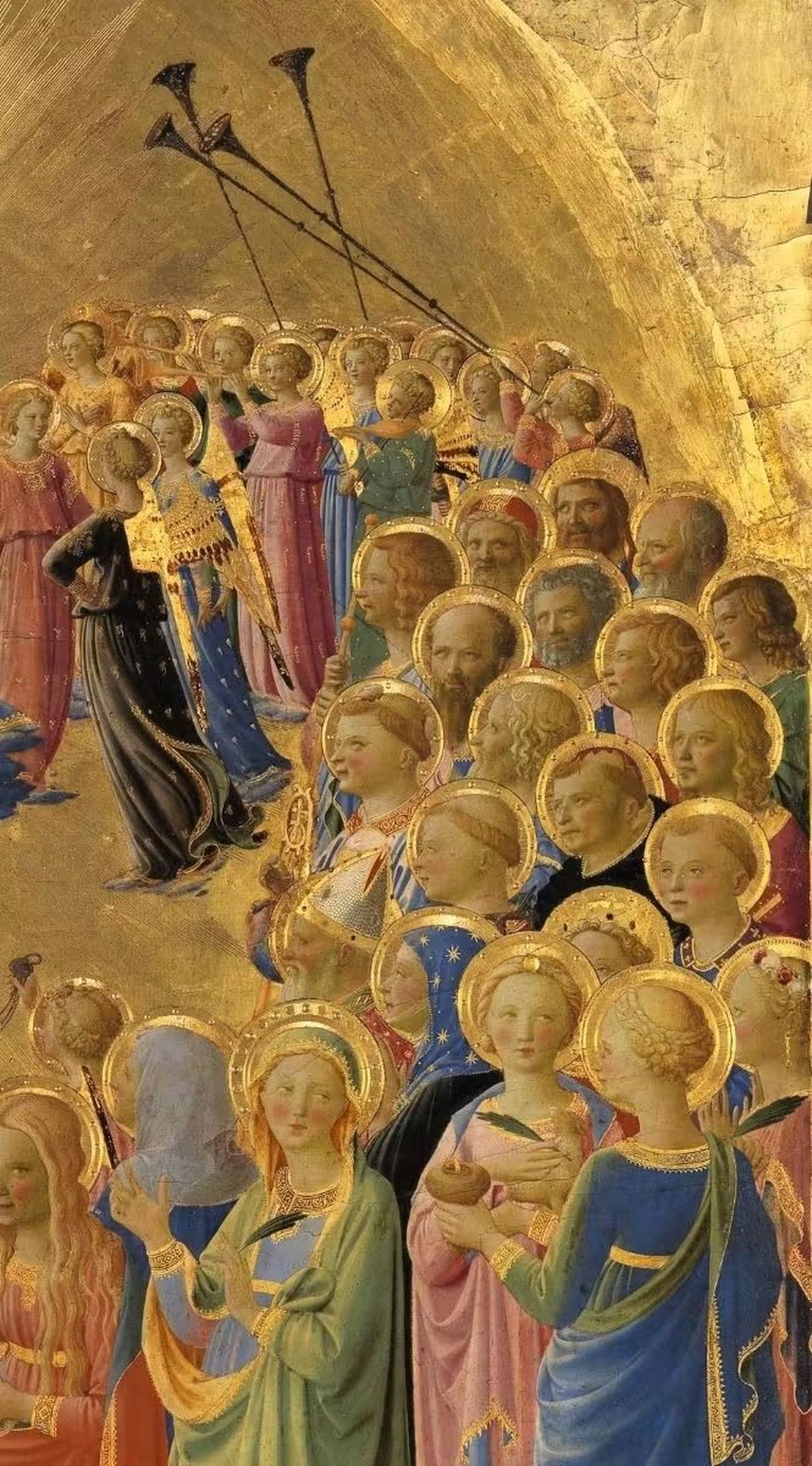 Glorificación de María Beato Angélico siglo XV detalle derecho