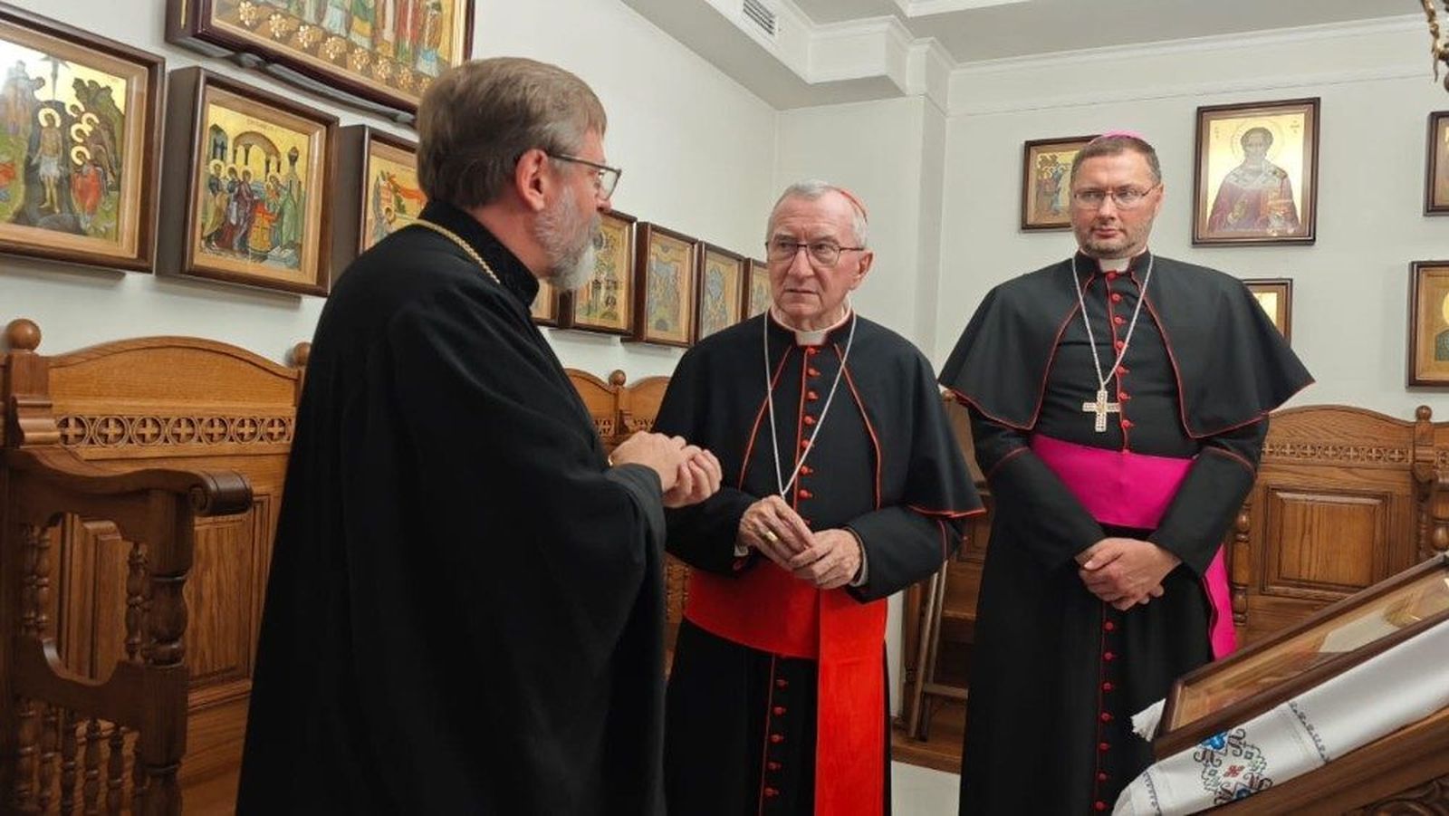 Parolin con Sviatoslav Shevchuk