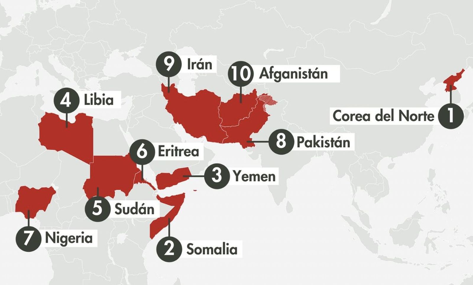 Los diez países más peligrosos para los cristianos en 2024