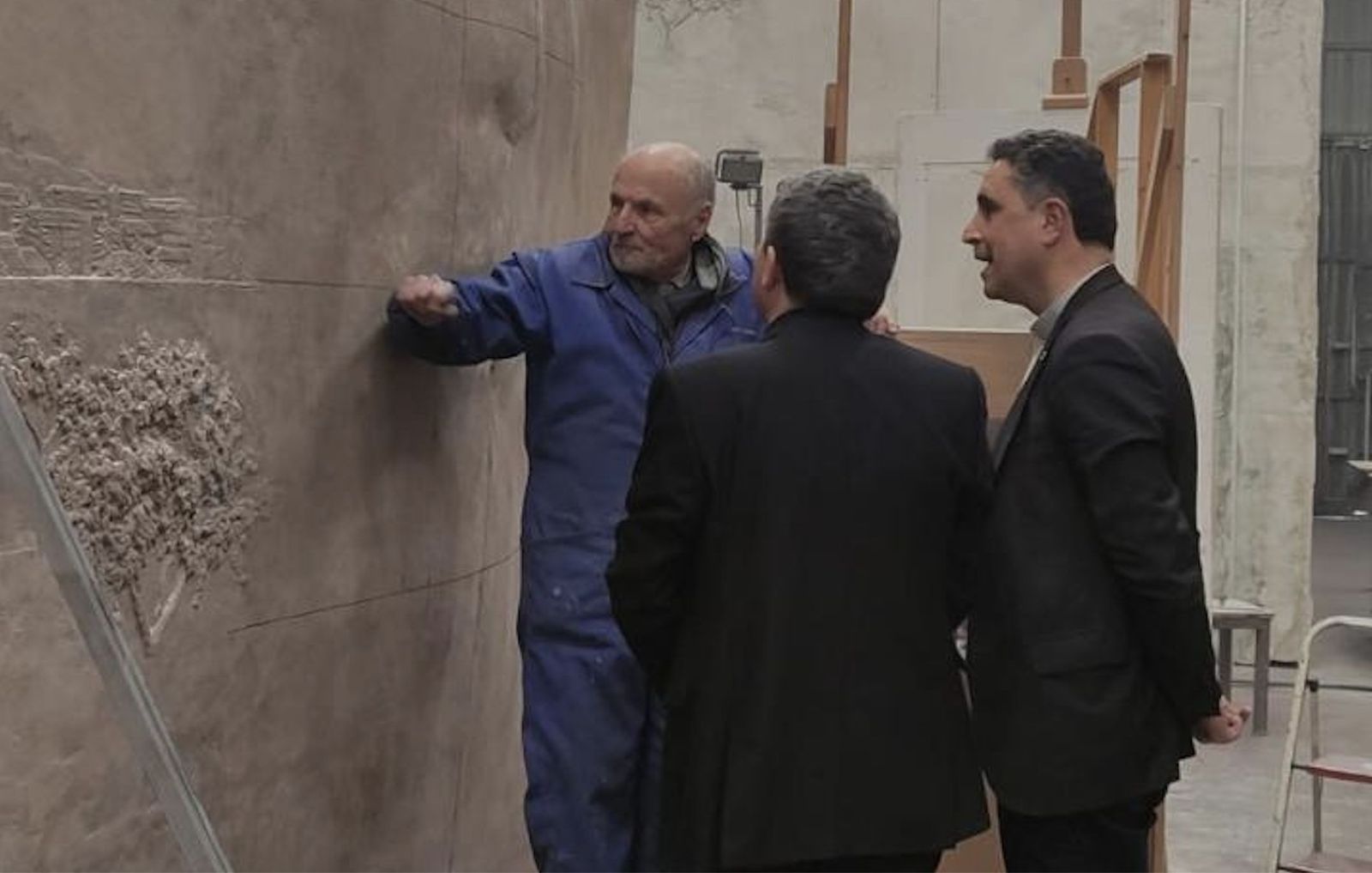 Antonio López, Fernando García Cadiñanos y Vicente Rebollo (de espaldas)