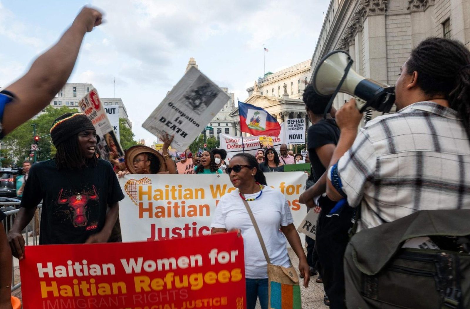 Manifestacion en NY en defensa del TPS