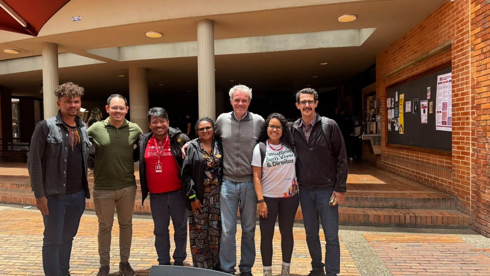 Morsolin y delegacion de Caritas Brasil