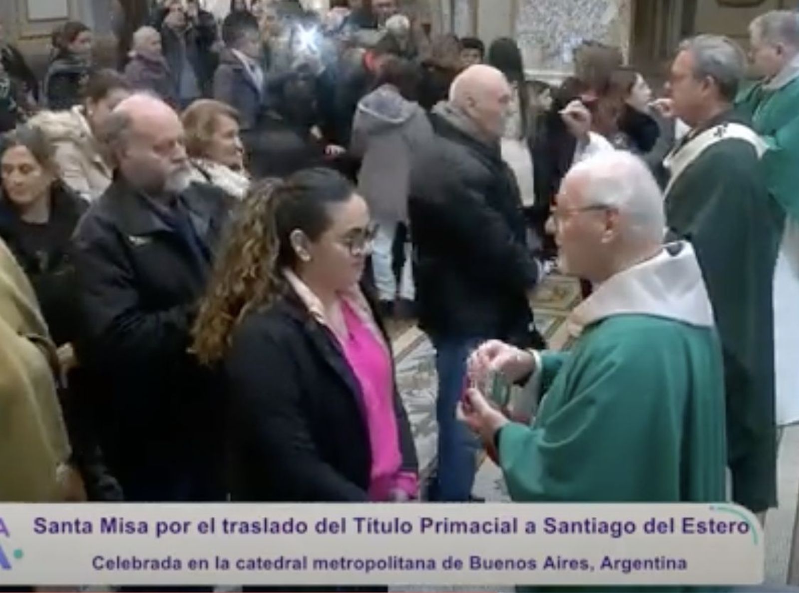 Un momento de la eucaristía por el trslado de la sede primada de argentina a Santiago del Estero