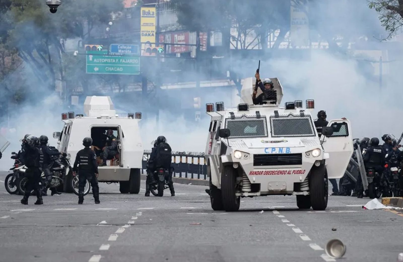 Policía Nacional de Venezuela durante las protestas