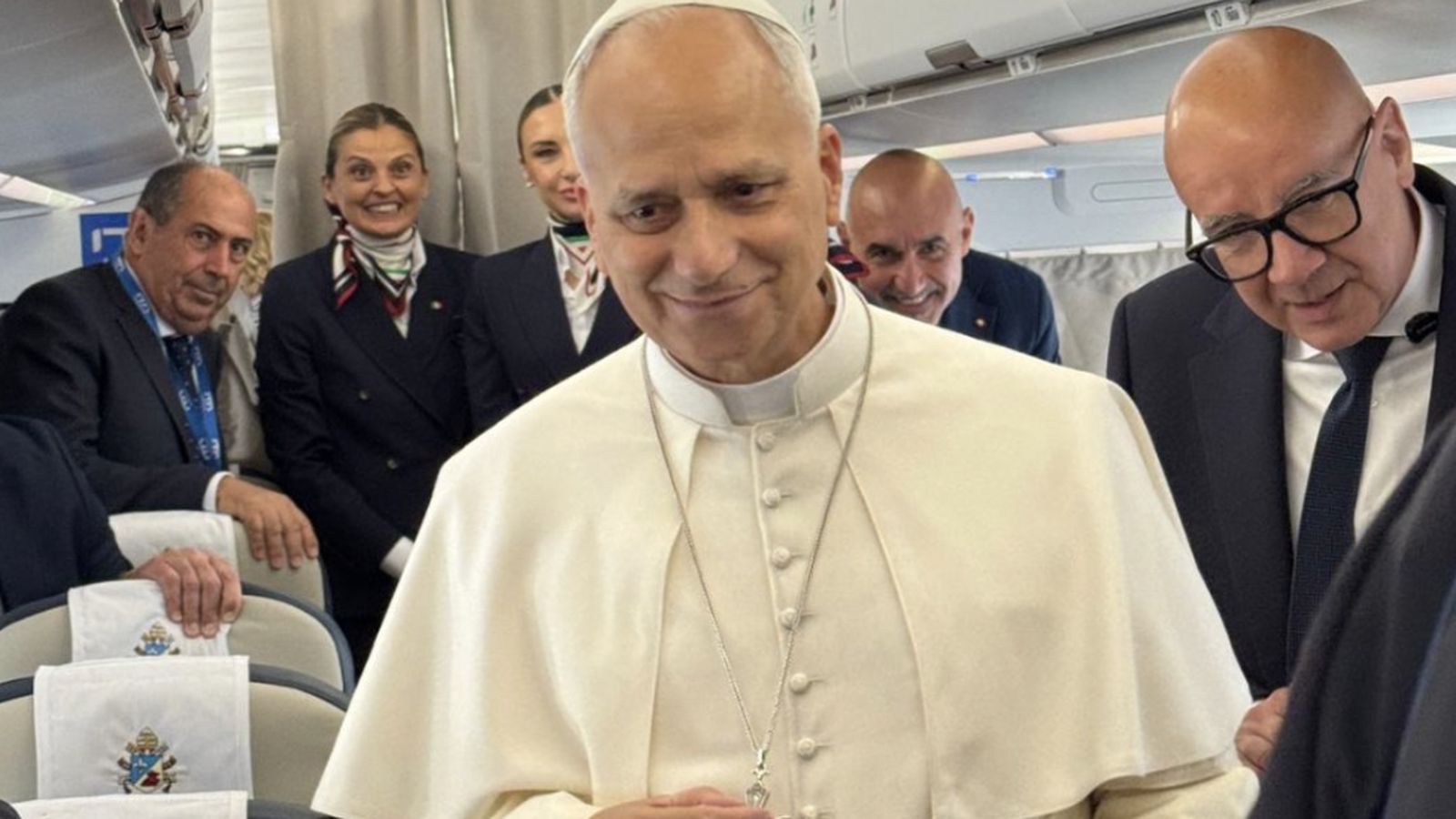 El Papa, con los periodistas