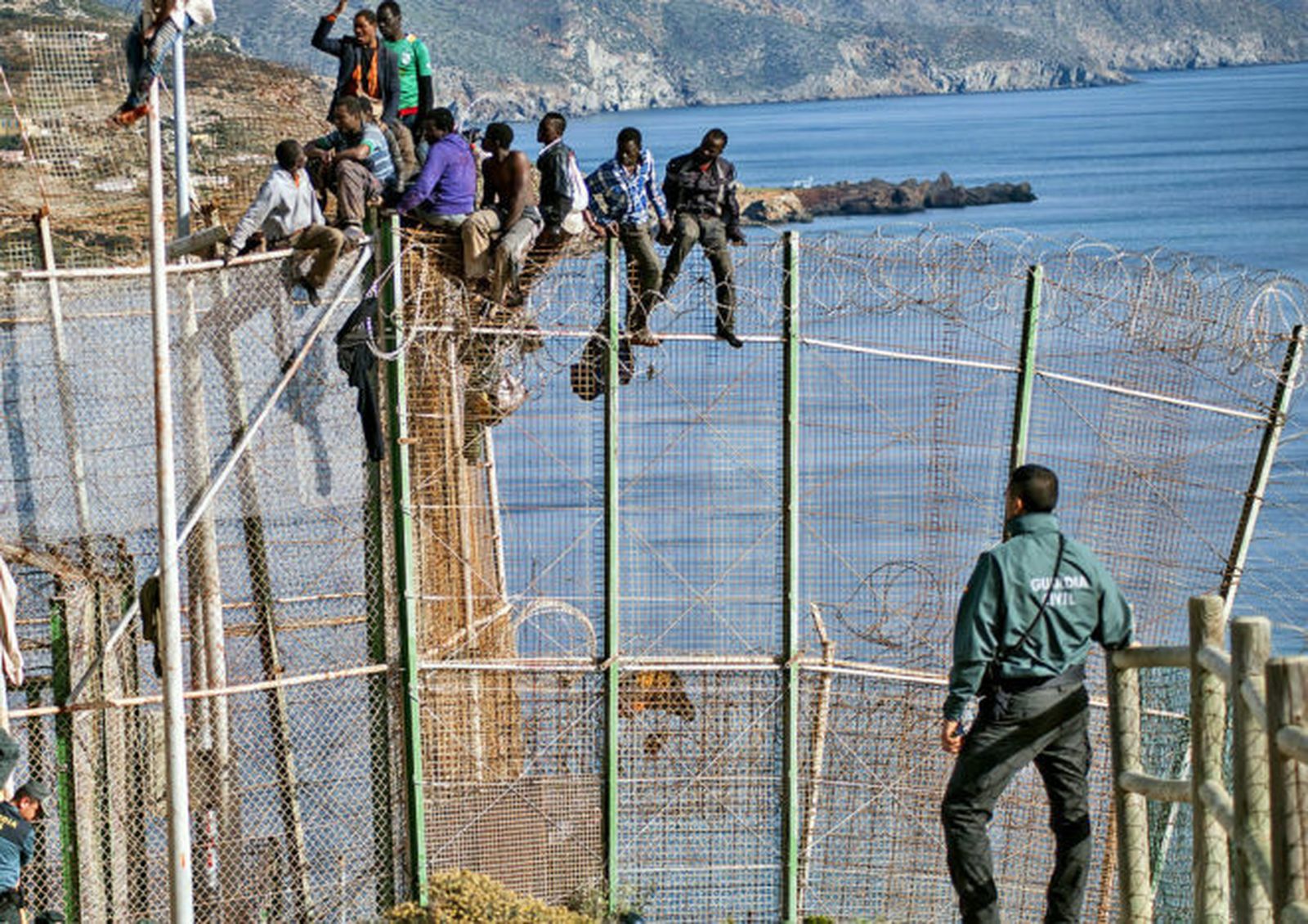 Migrantes africanos en la frontera sur española