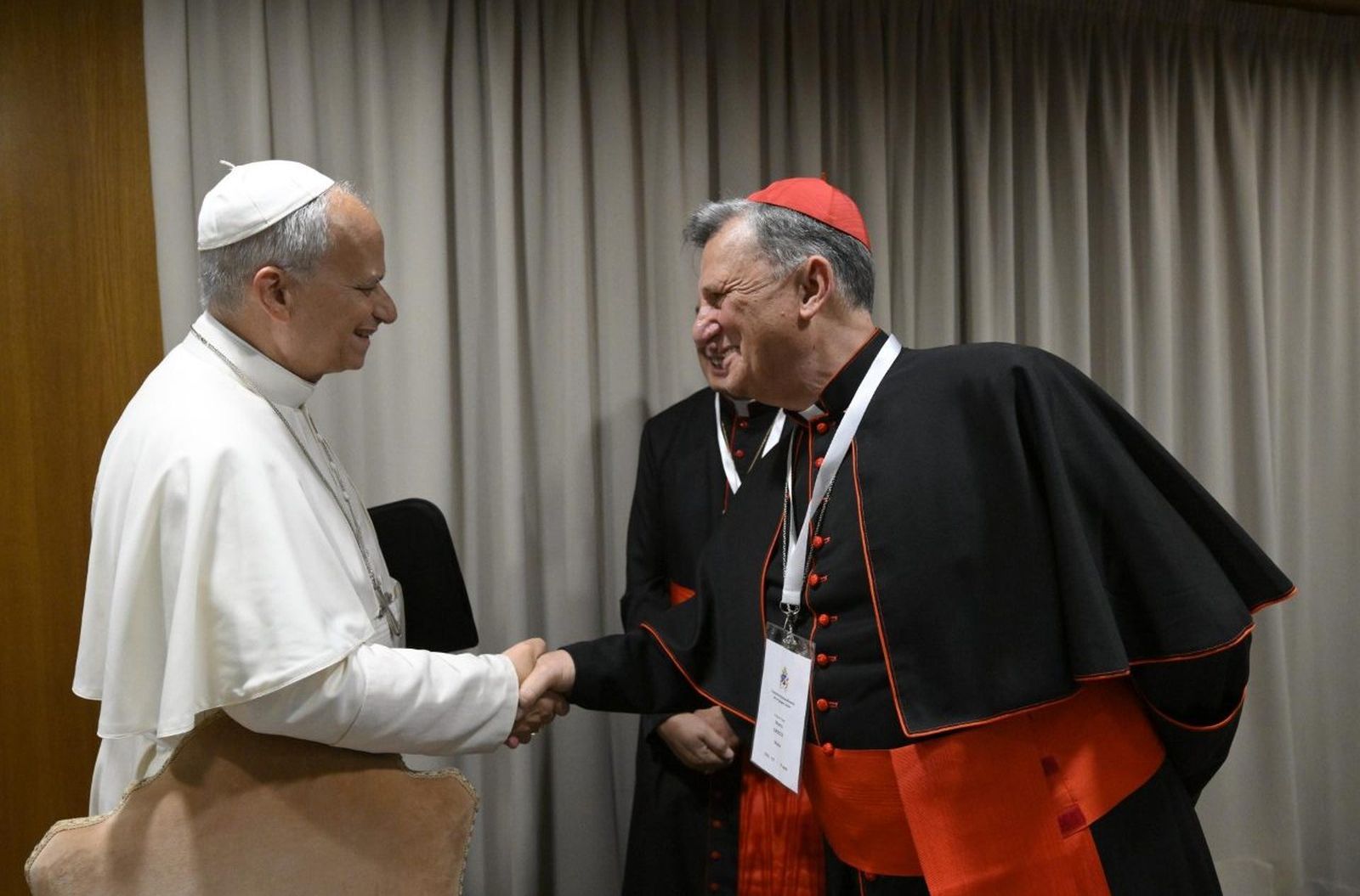 El Papa saluda al Cardenal Mario Grech