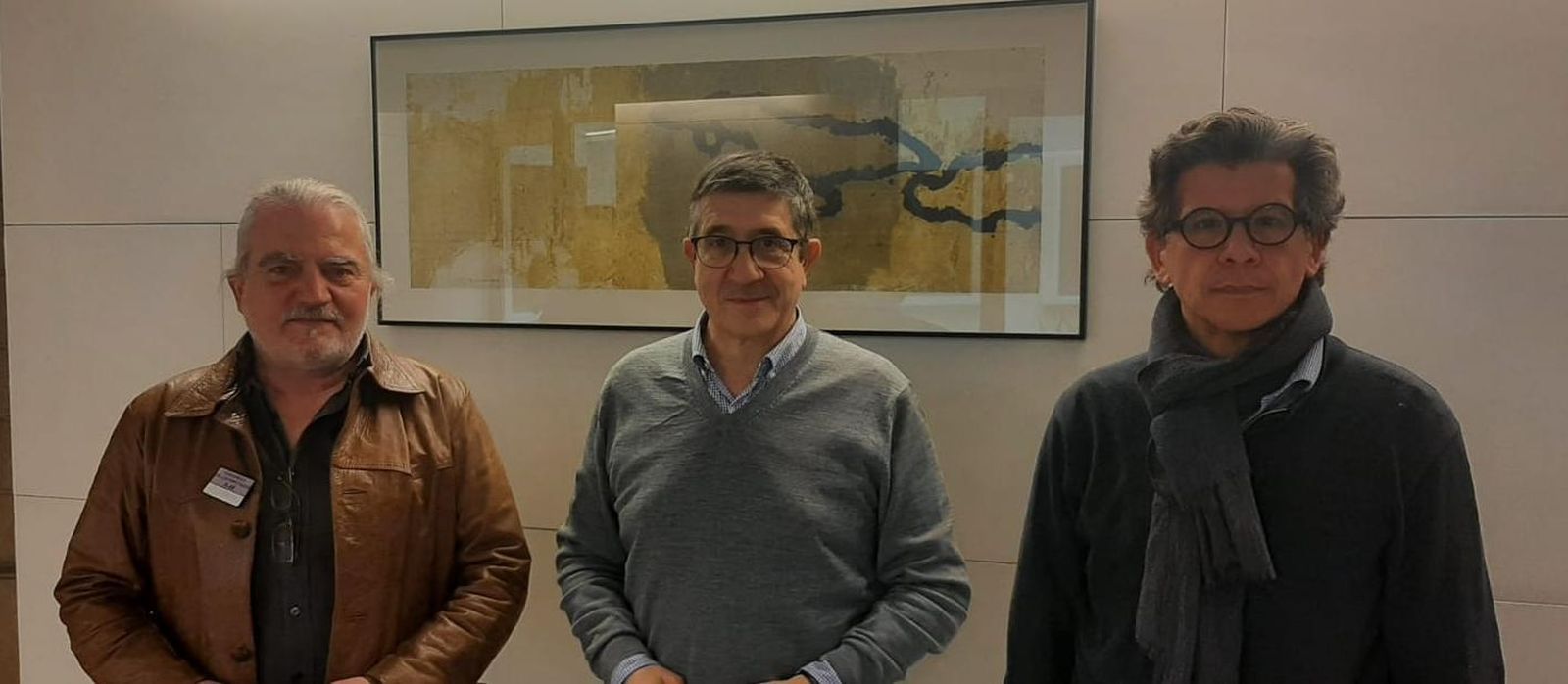 Antonio Solano y Cristóbal López con Patxi López en el Congreso de los Diputados