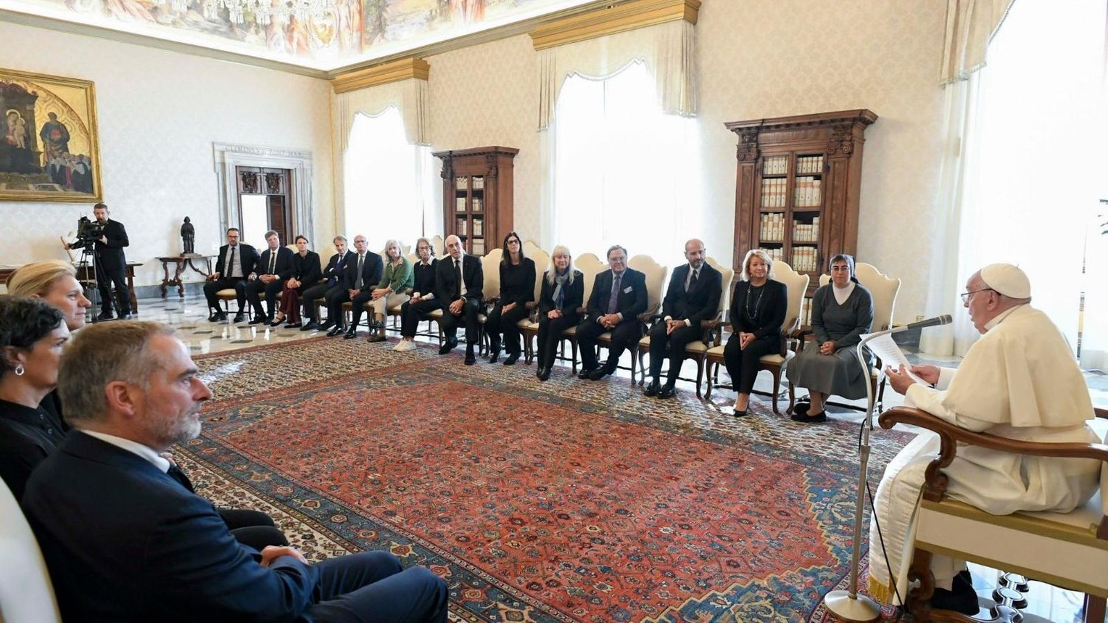 Francisco junto a la delegación de la Asociación italiana de Empresas familiare