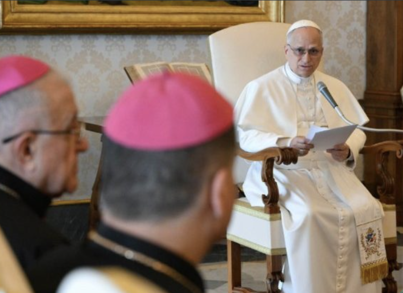 León XIV, durante su discurso