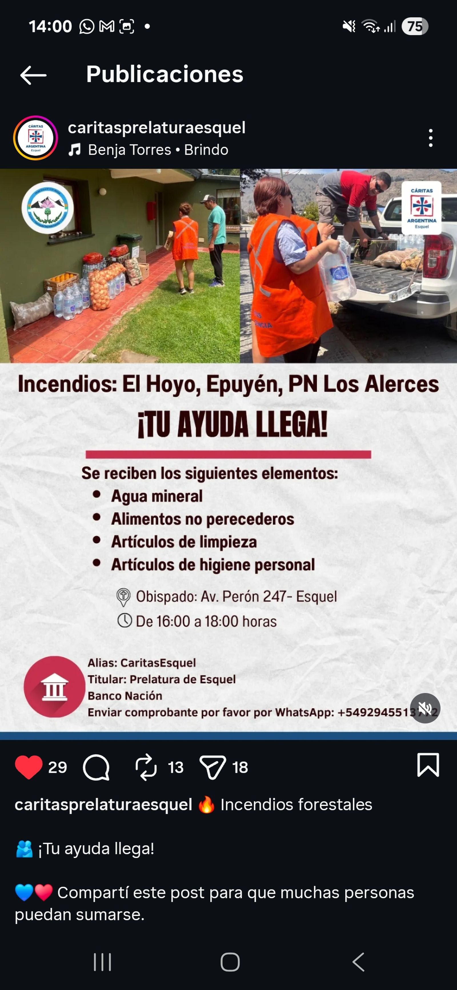 La Iglesia se moviliza para obtener ayuda 