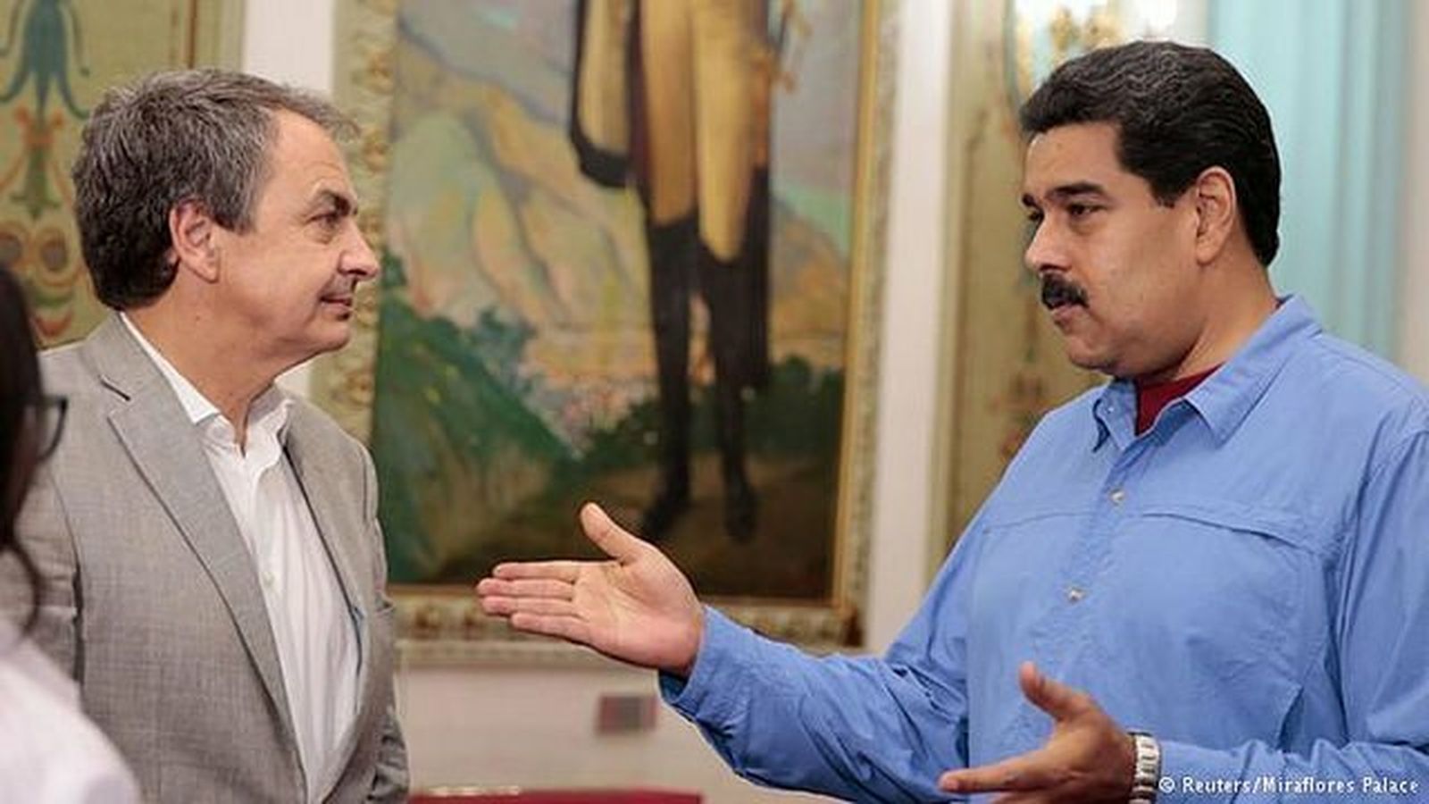 El expresidente español Rodríguez Zapatero, con el presidente Maduro