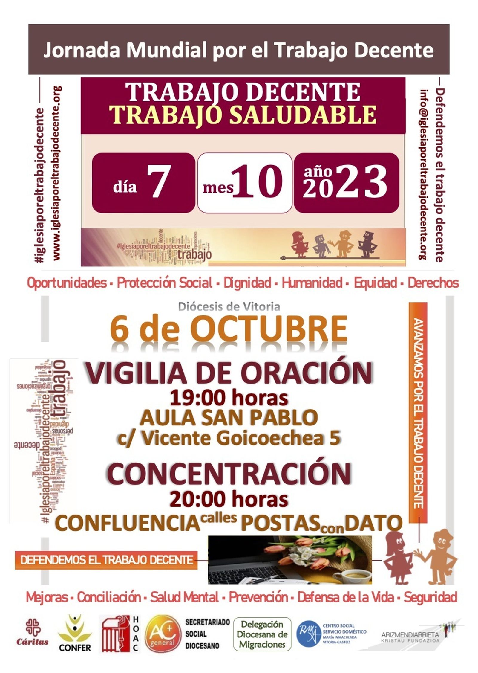 La Diócesis de Vitoria se manifiesta en favor del “trabajo  seguro” y en memoria de los trabajadores  fallecidos