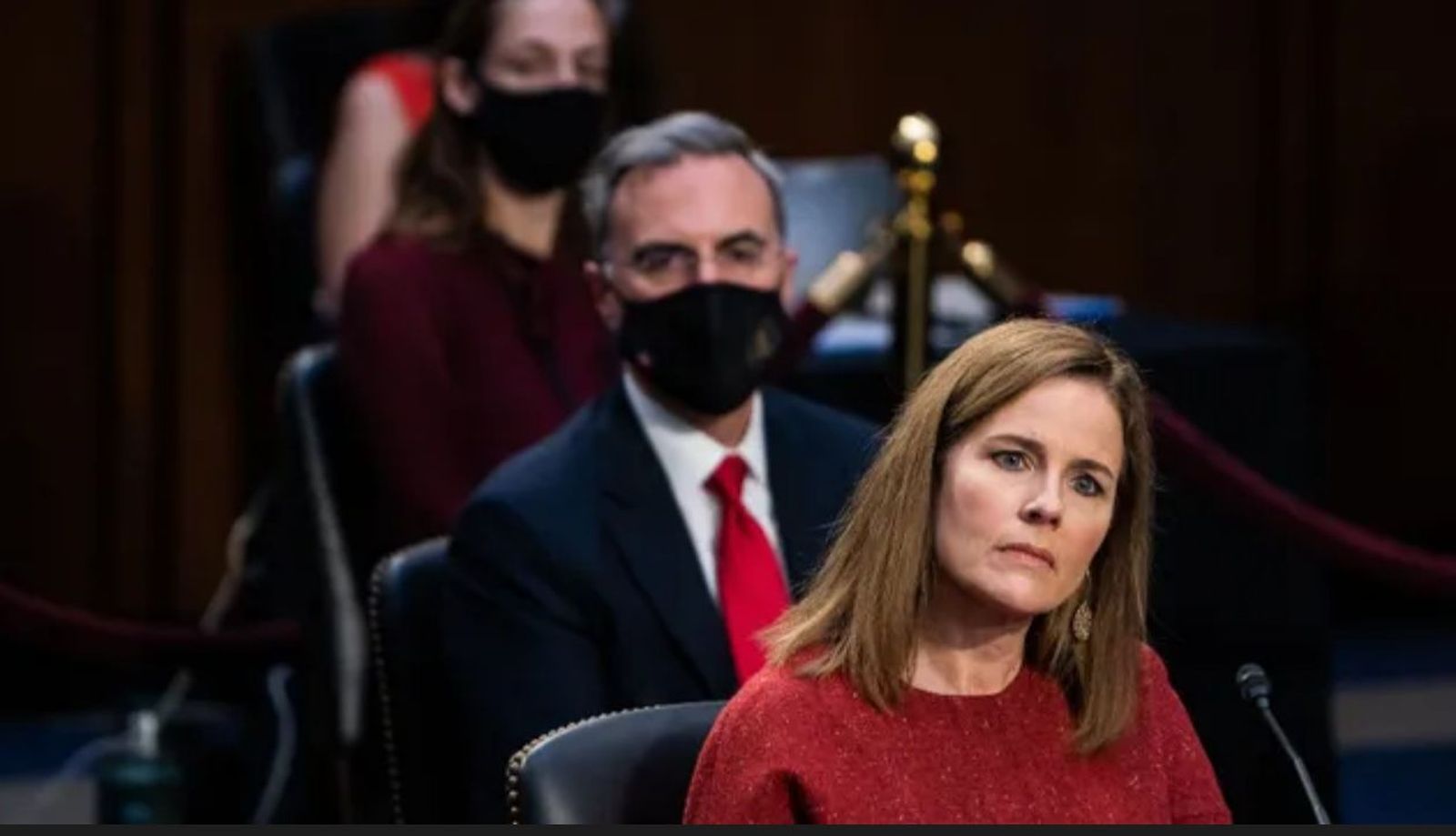 Amy Coney Barret durante la audiencia de confirmación en el Senado de EE. UU.