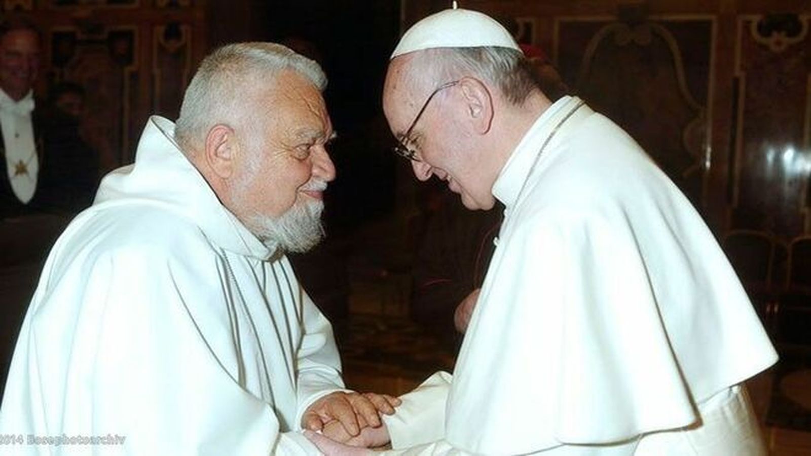 Enzo Bianchi y el papa Francisco.