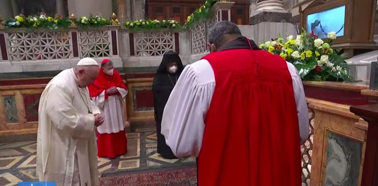 Oración en común ante la tumba de San Pablo