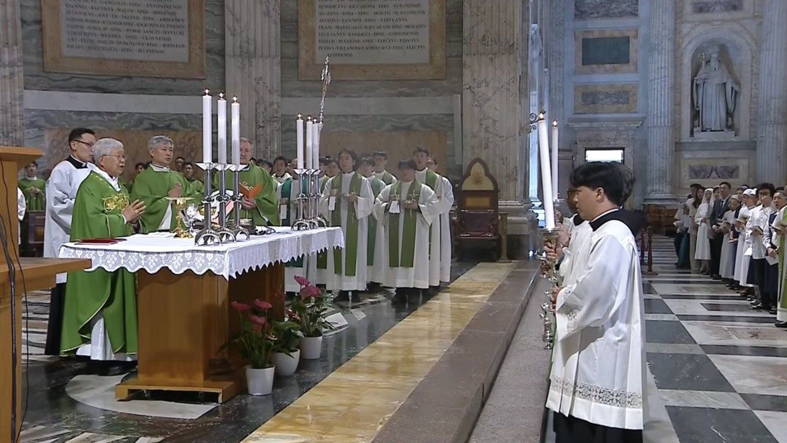 Cardenal Lazzaro You. Misa por la paz entre Corea del Sur y Corea del Norte.Roma.