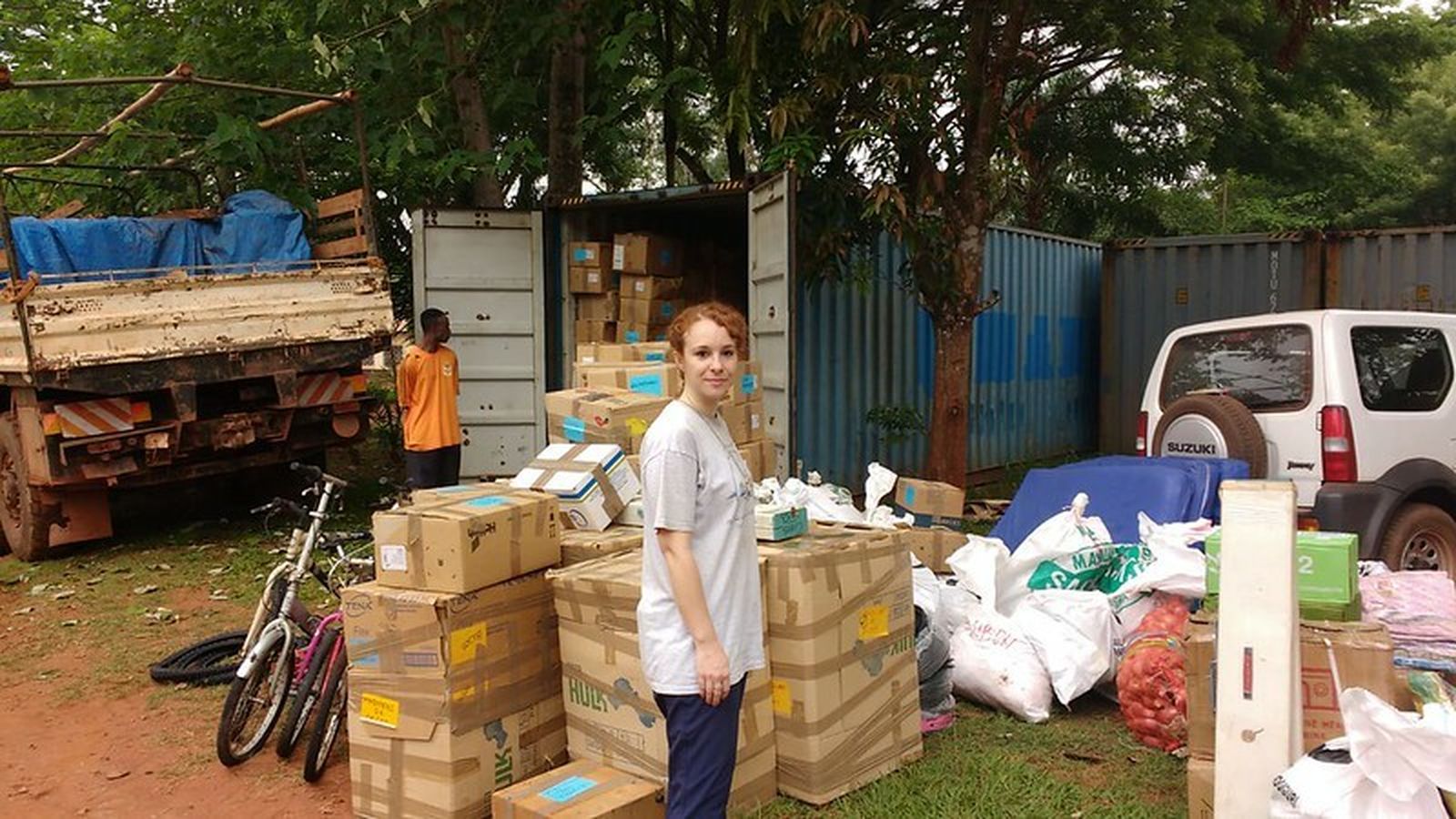 Cajas de ayuda humanitaria para Centroáfrica