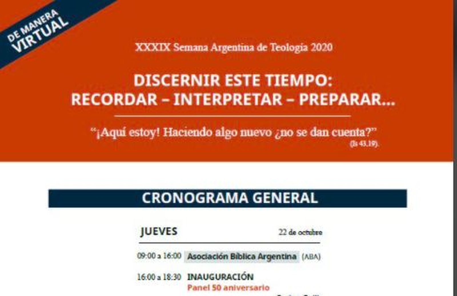 Dicernir este tiempo: recordar-interpretar-preparar