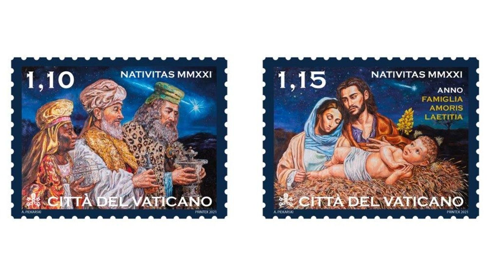 Los sellos navideños del Vaticano.