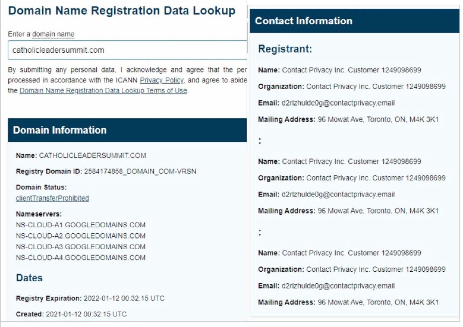 Dominio del sitio del Yunque