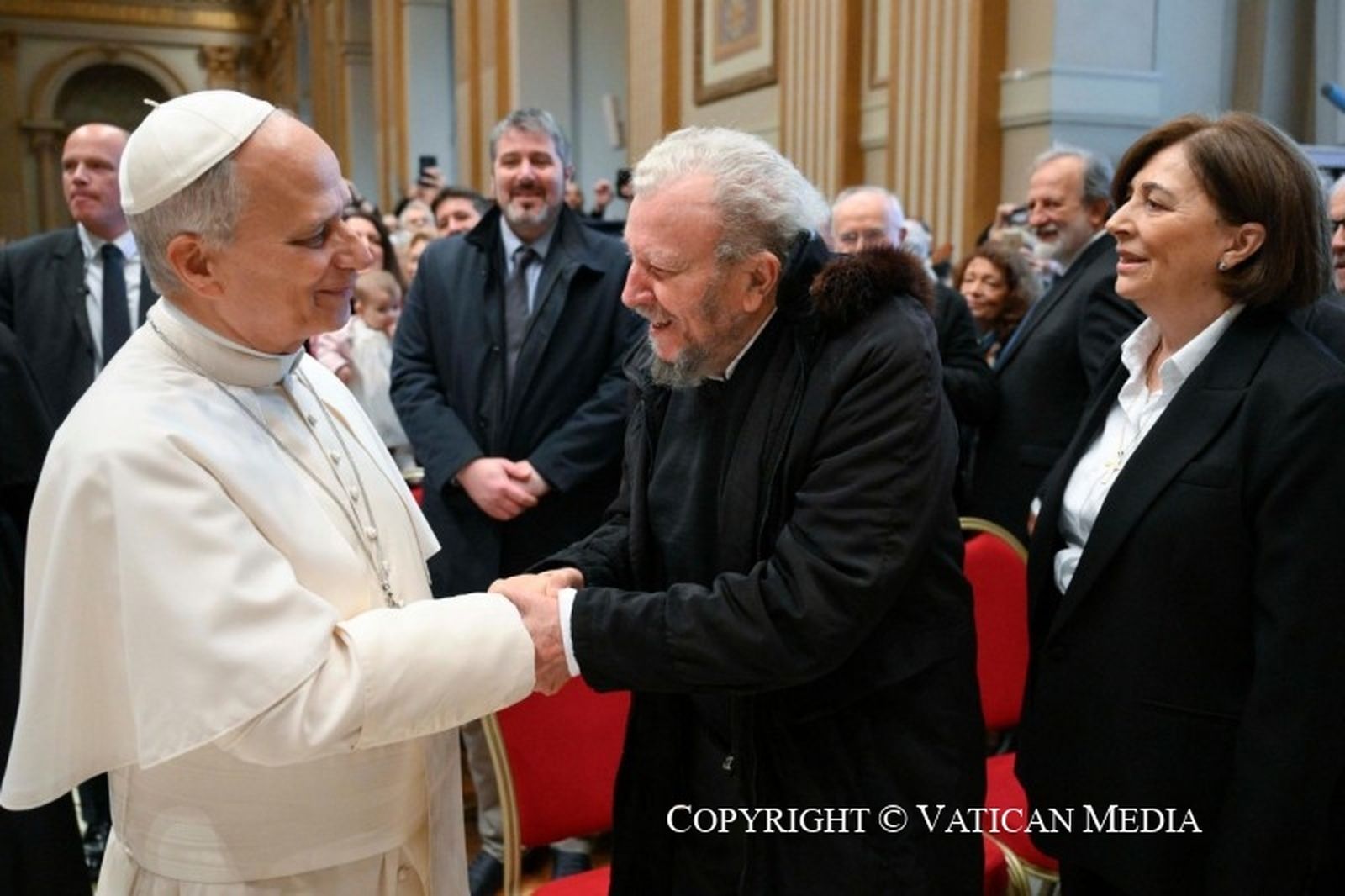 León XIV, con Kiko Argüello