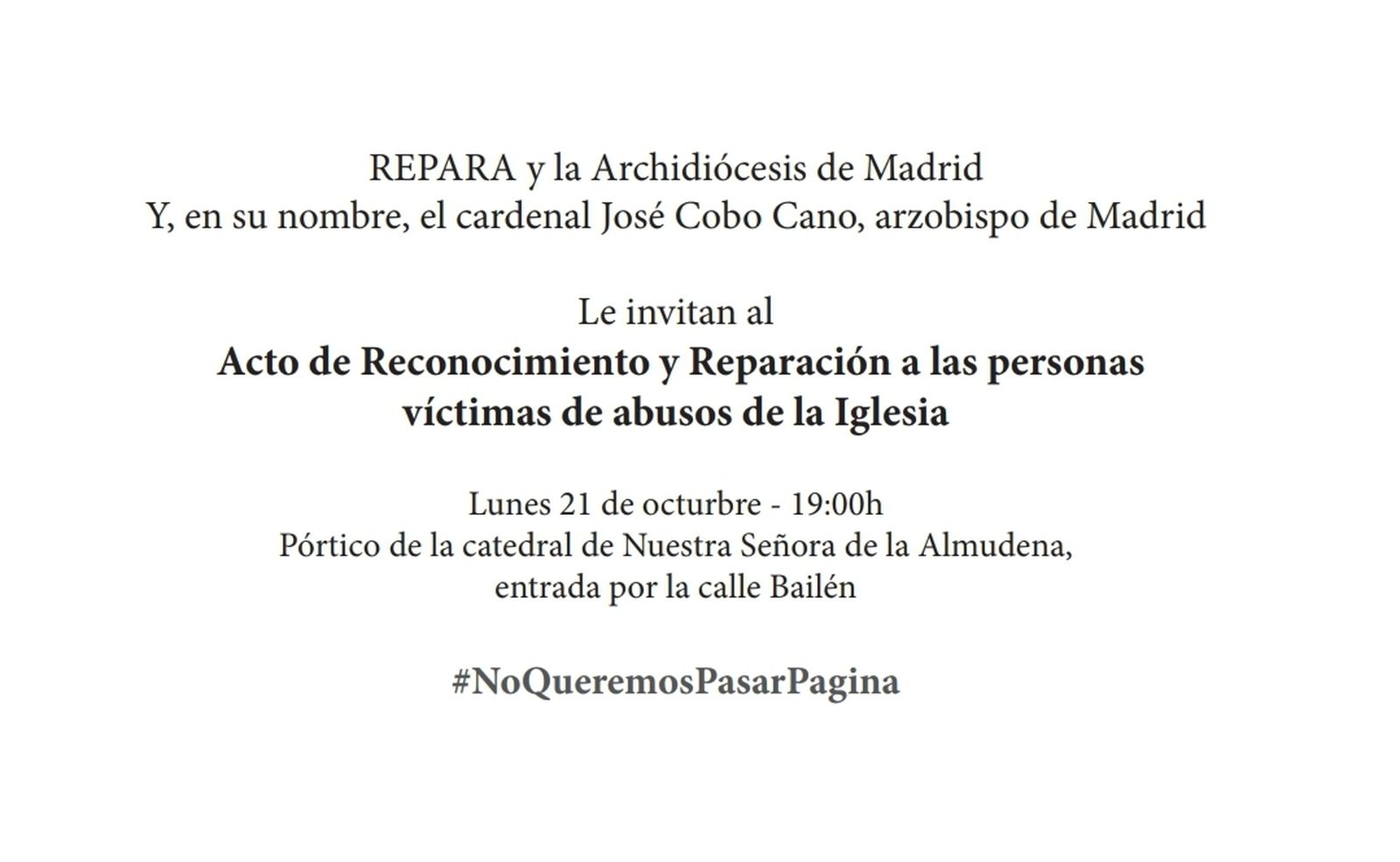 Invitación al acto del lunes