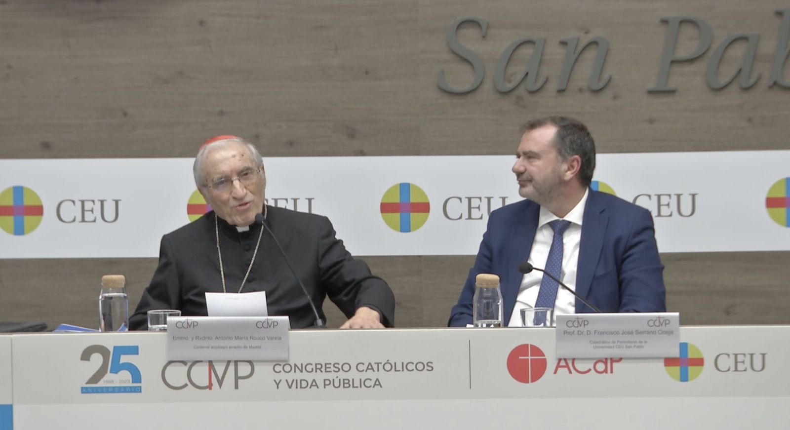 Rouco, junto a Paco Serrano, en el CEU