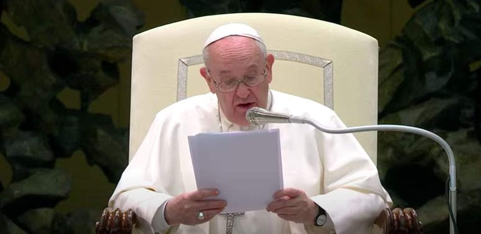 Francisco, durante su intervención en la audiencia general de hoy