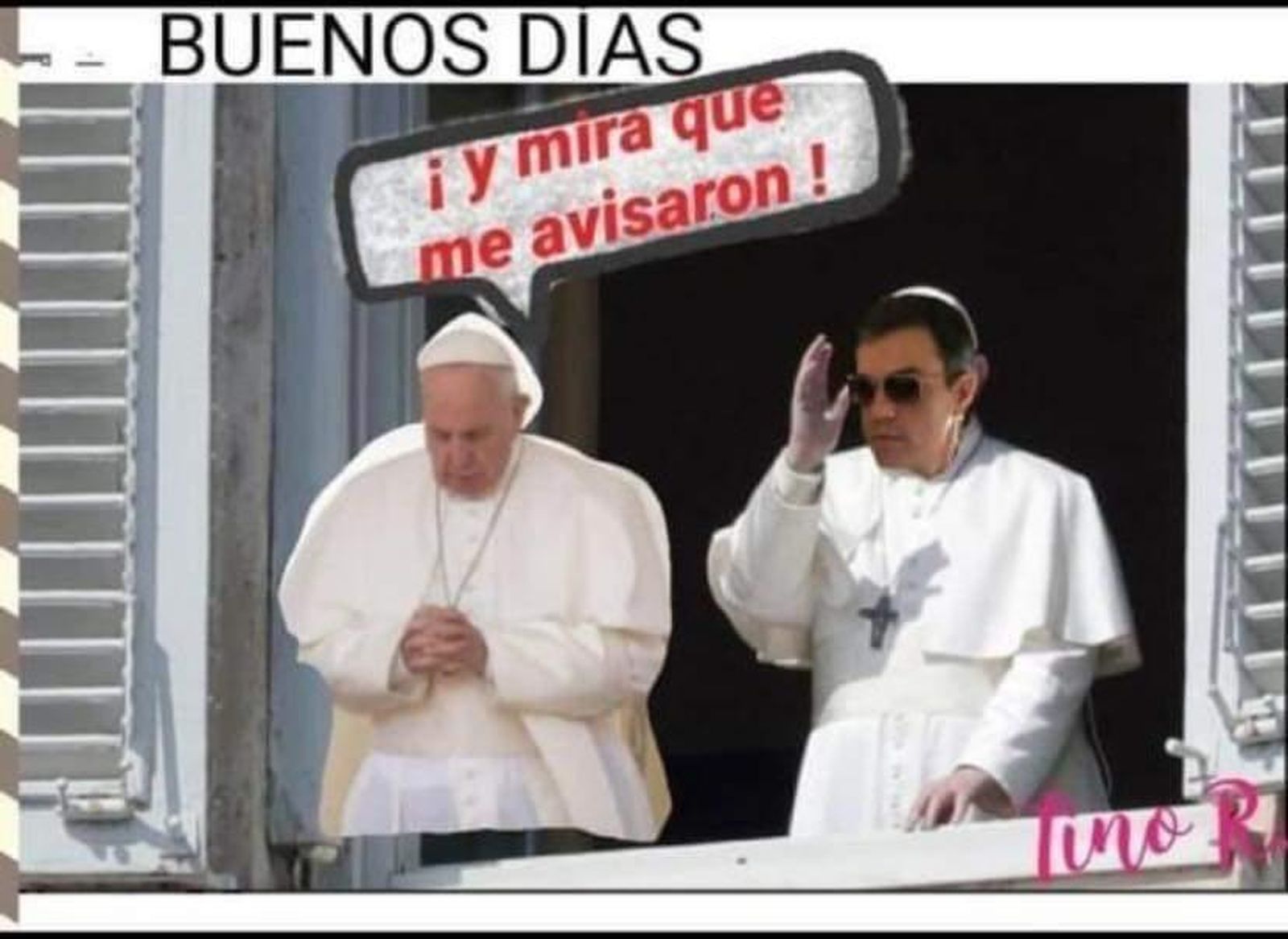 Sánchez y el Papa, en el balcón