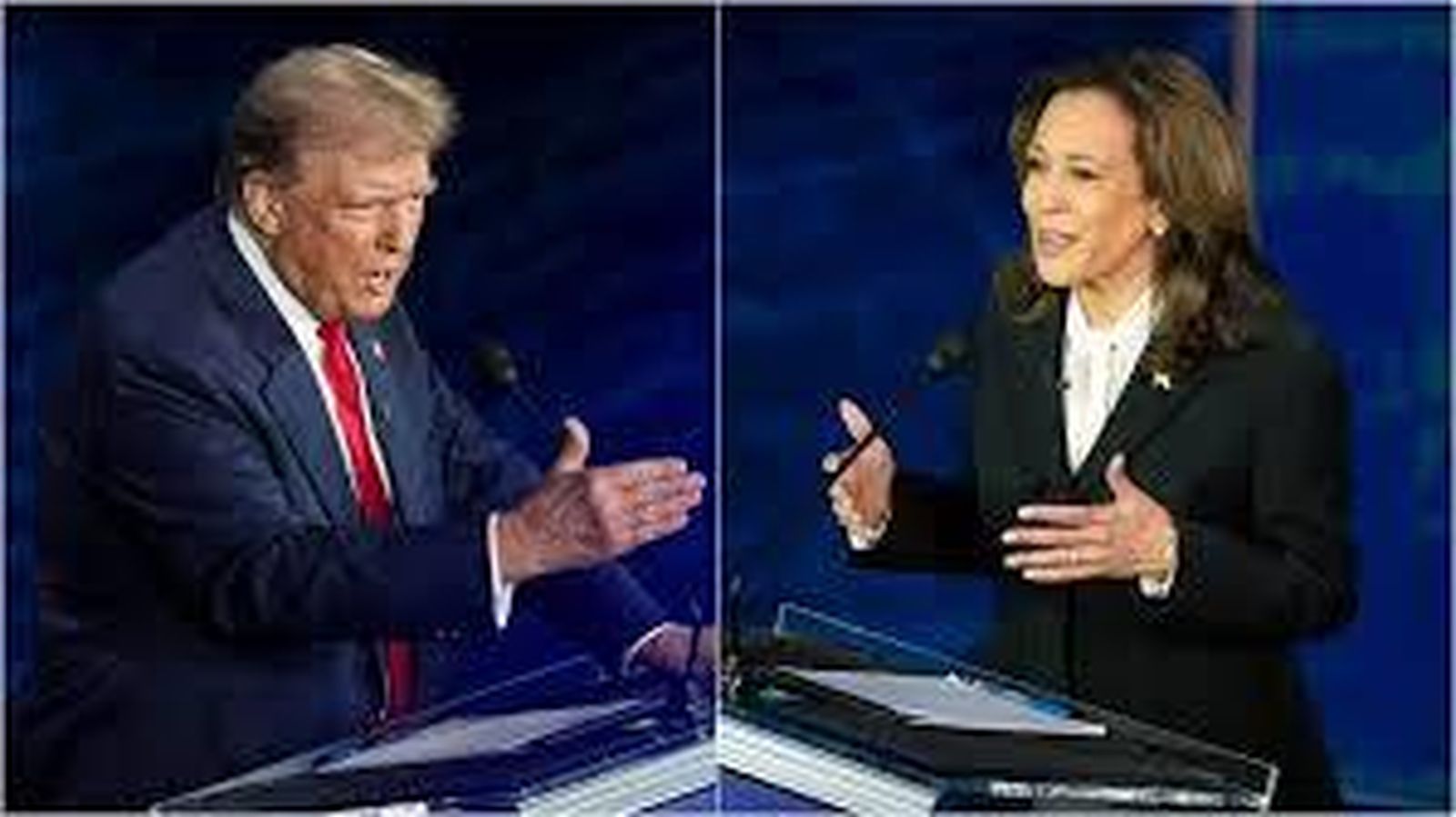 Kamala Harris y Donald Trump en un debate televisado
