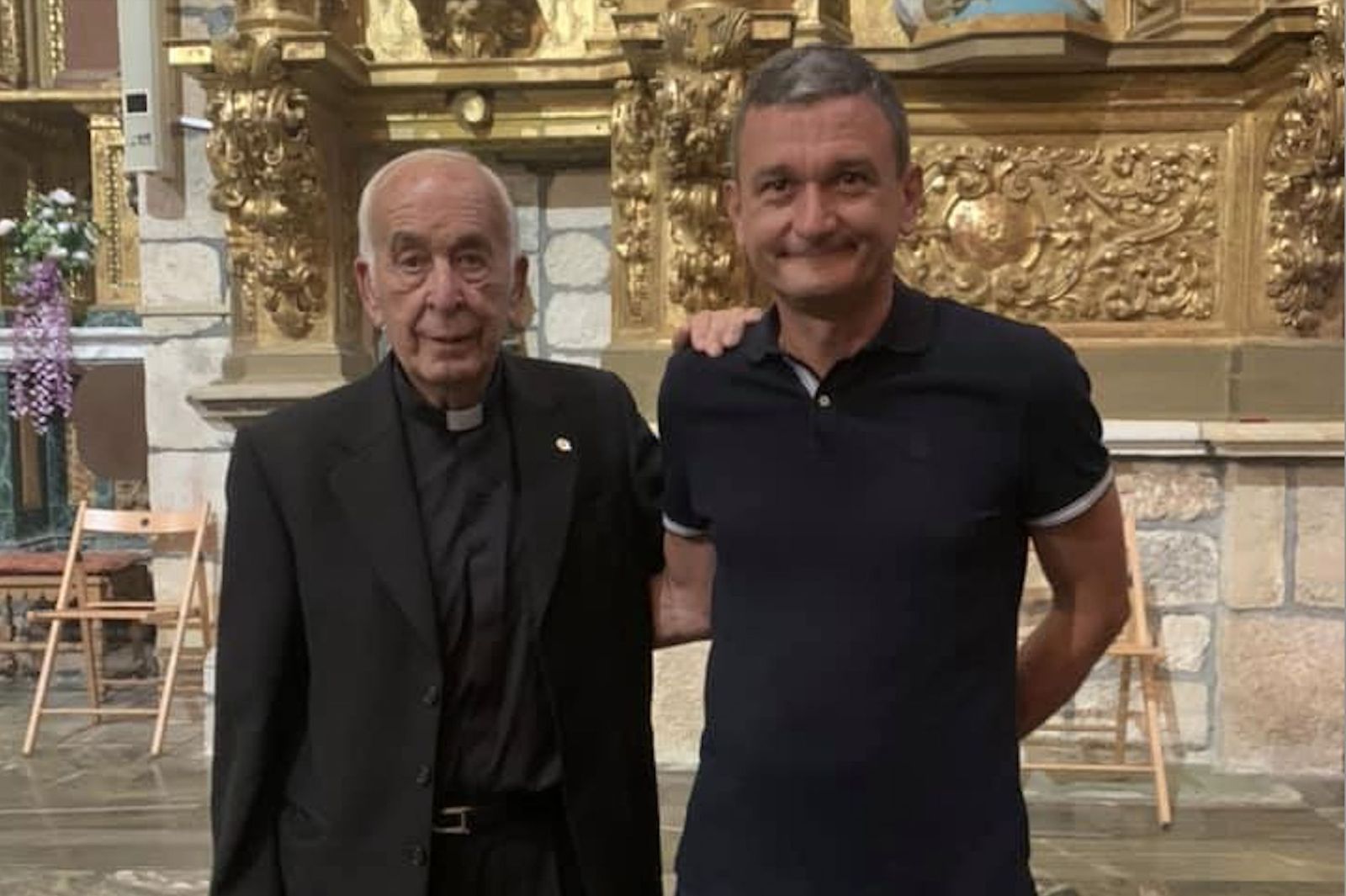 El autor, con don Serafín