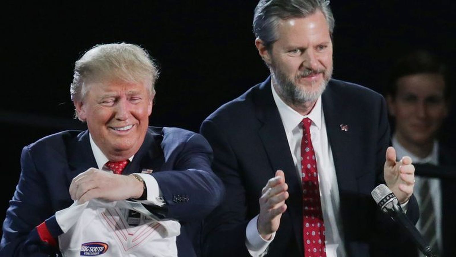 Jerry Fallwell jr., con el presidente Trump