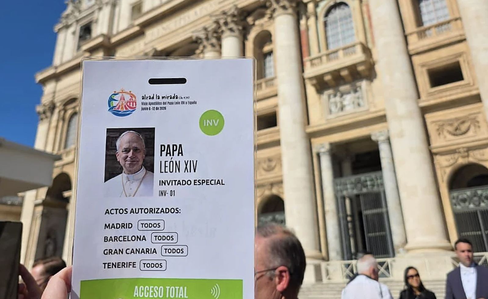Acreditación de 'Acceso total' para el viaje del Papa en España