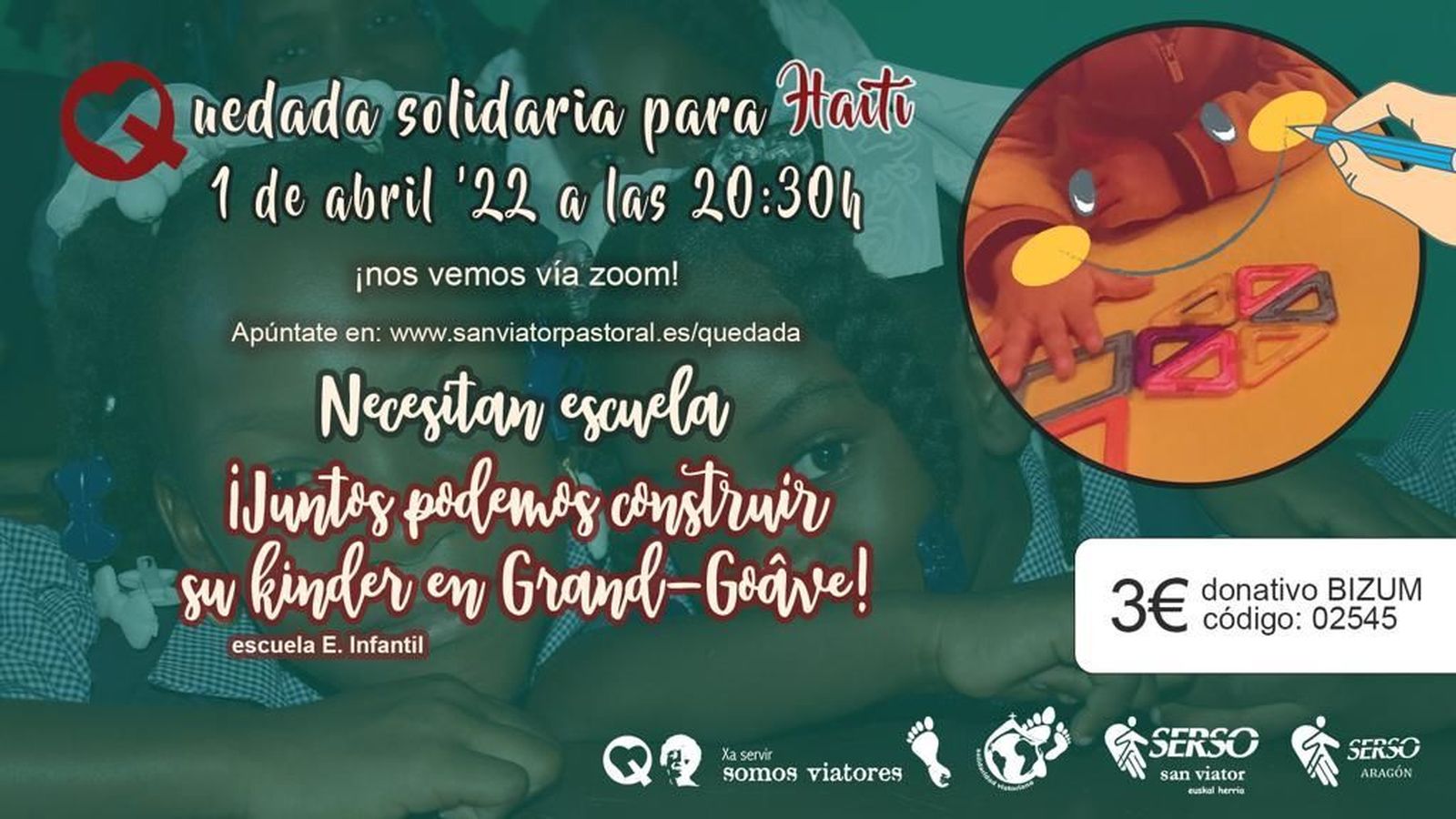Los Viatores organizan una “Quedada solidaria” para recaudar fondos para montar una escuela en Haití
