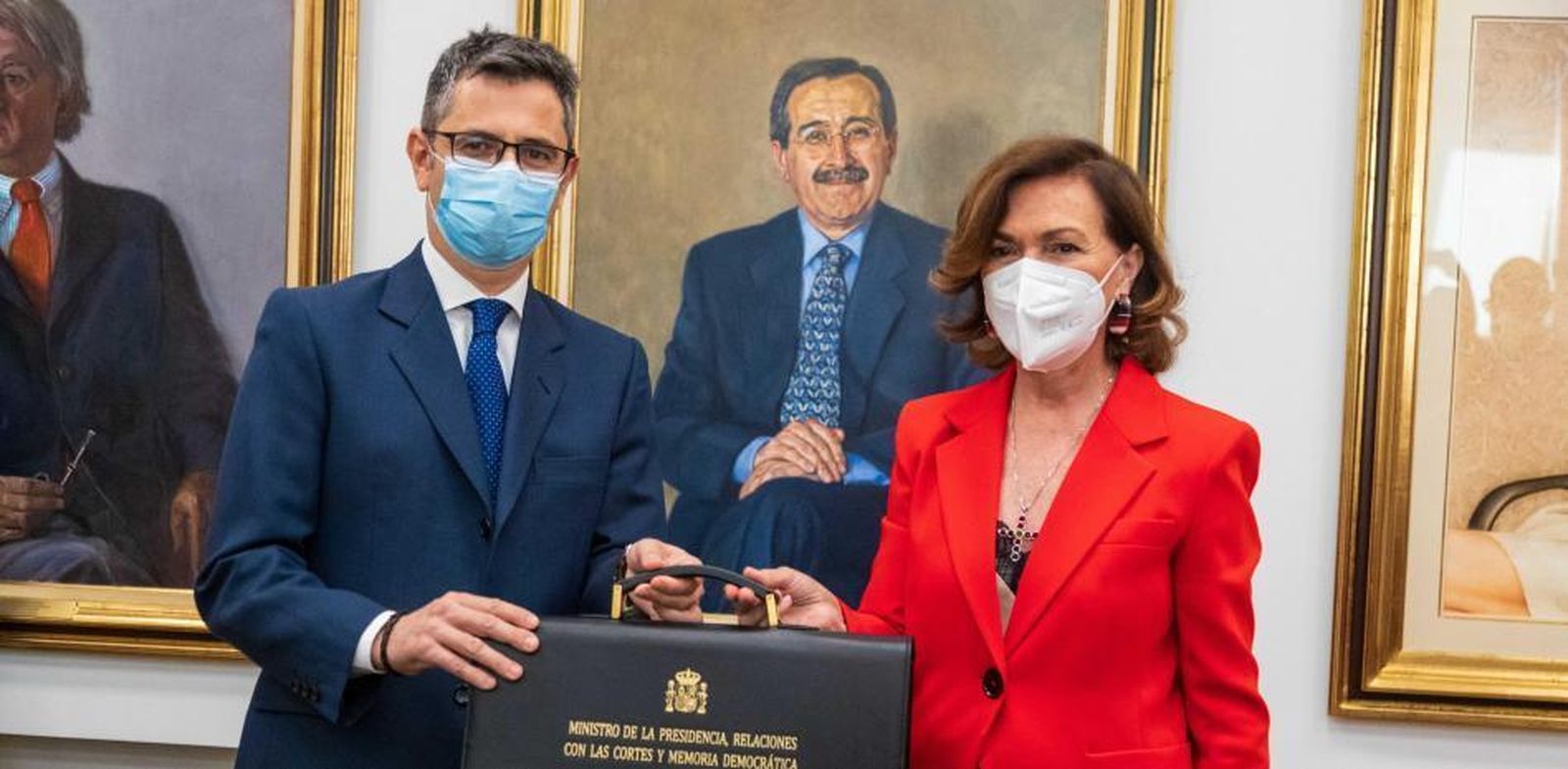 Félix Bolaños, con Carmen Calvo