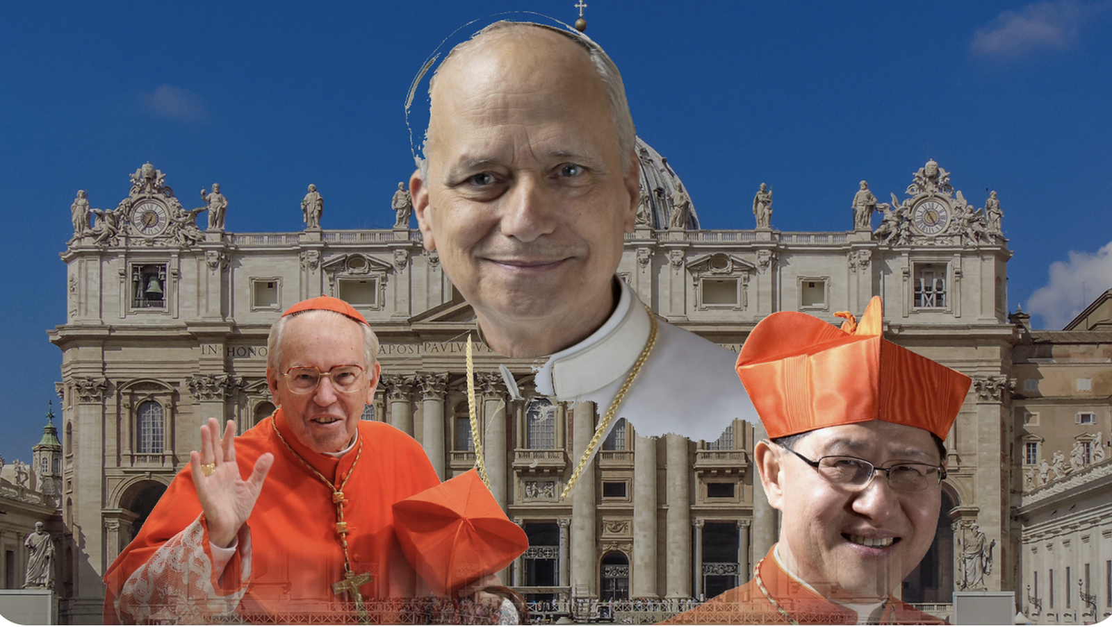 El Papa, el cardenal Re y el cardenal Tagle