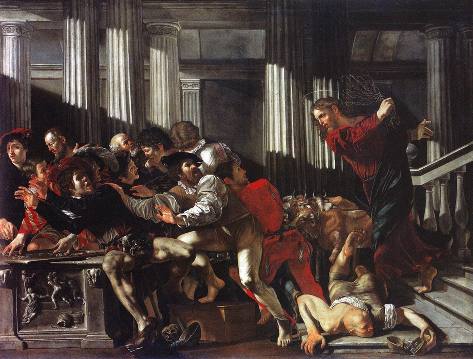 Caravaggio, expulsión de los mercaderes del templo