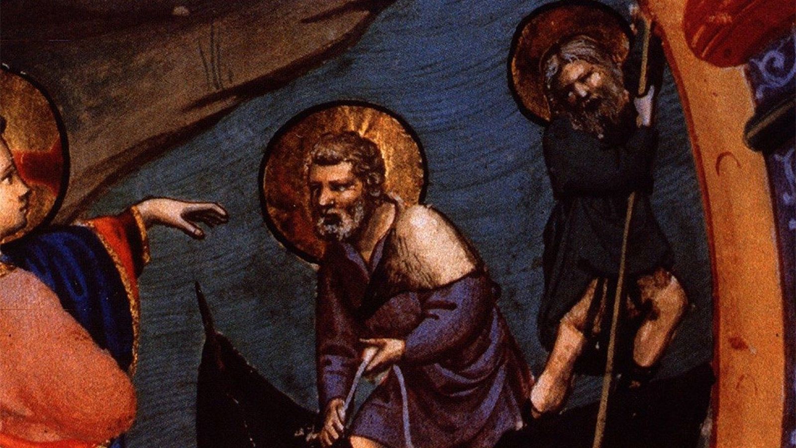 El llamado de los apóstoles Pedro y Andrea por parte de Jesús. Obra de Duccio de Buoninsegna.