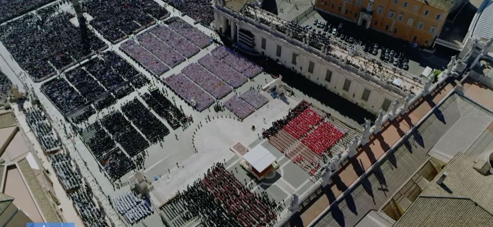 La plaza de San Pedro, a vista de pájaro