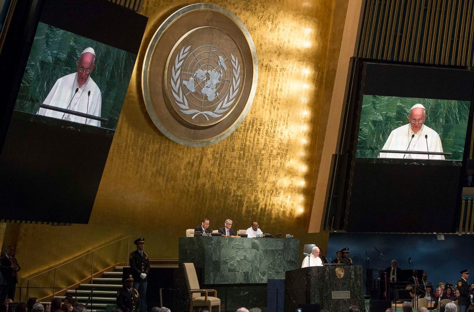 Francisco, en 2015, ante Naciones Unidas