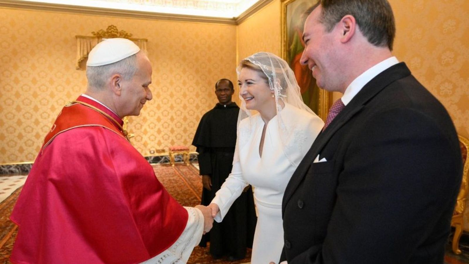 Encuentro del papa con Guillermo V y Estefanía de Luxemburgo