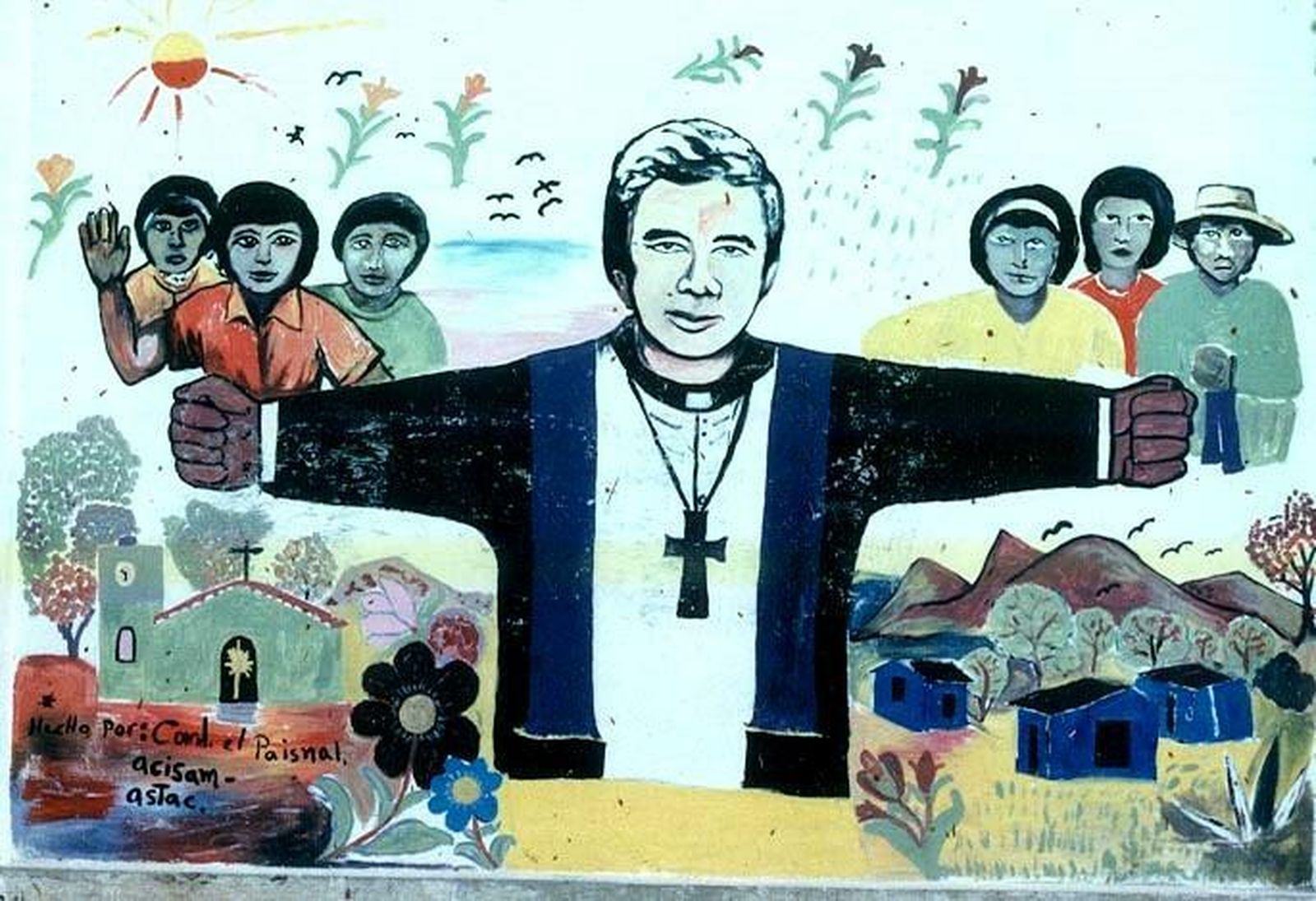 Mural en homenaje a Rutilio Romero en El Salvador